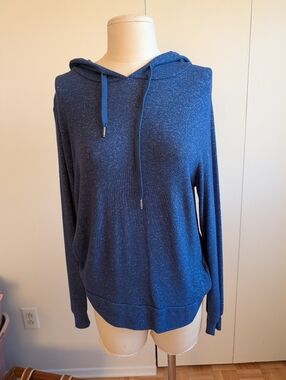 Women’s Blue Lightweight Hooded Pullover Sweatshirt
